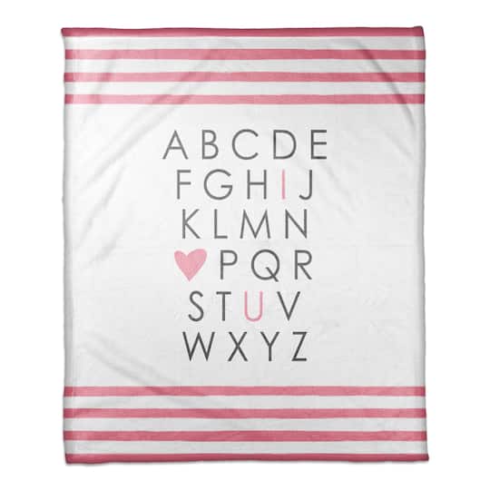 I Heart You Pink Throw Blanket